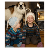 Acorn Kids XXS to Medium Flopsy Beanie - Blue and Oatmeal