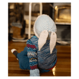 Acorn Kids XXS to Medium Flopsy Beanie - Blue and Oatmeal