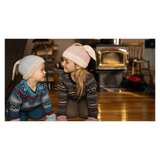 Acorn Kids XXS to Medium Flopsy Beanie - Blue and Oatmeal