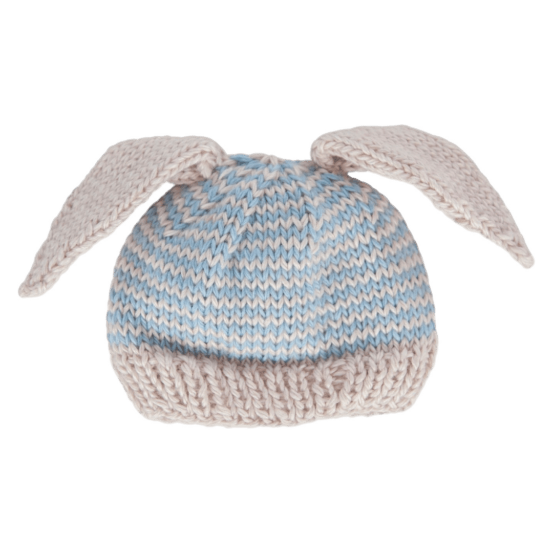 Acorn Kids XXS to Medium XXS Flopsy Beanie - Blue and Oatmeal