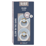 BIBS Birth Plus Colour, Round S1 GLOW - Baby Blue