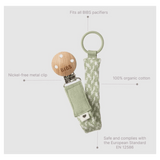 BIBS Birth Plus Pacifier Clip - Ivory/Sand
