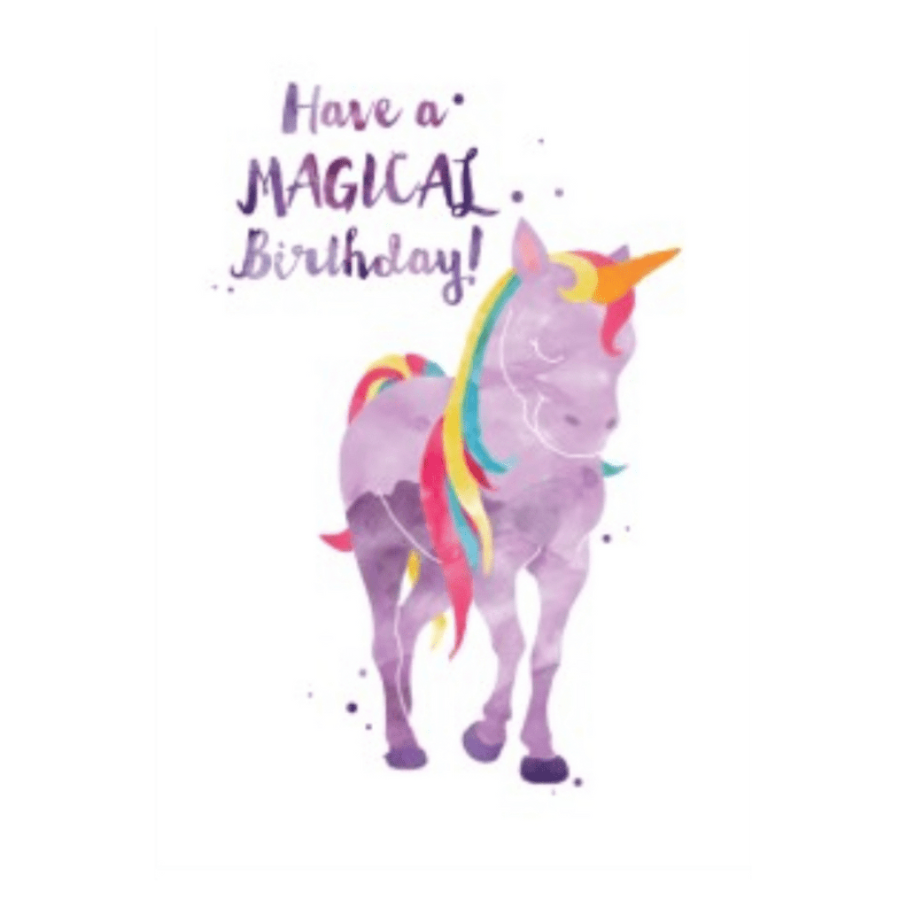 Candlebark 12 Mths Plus Greeting Card - Unicorn Watercolour