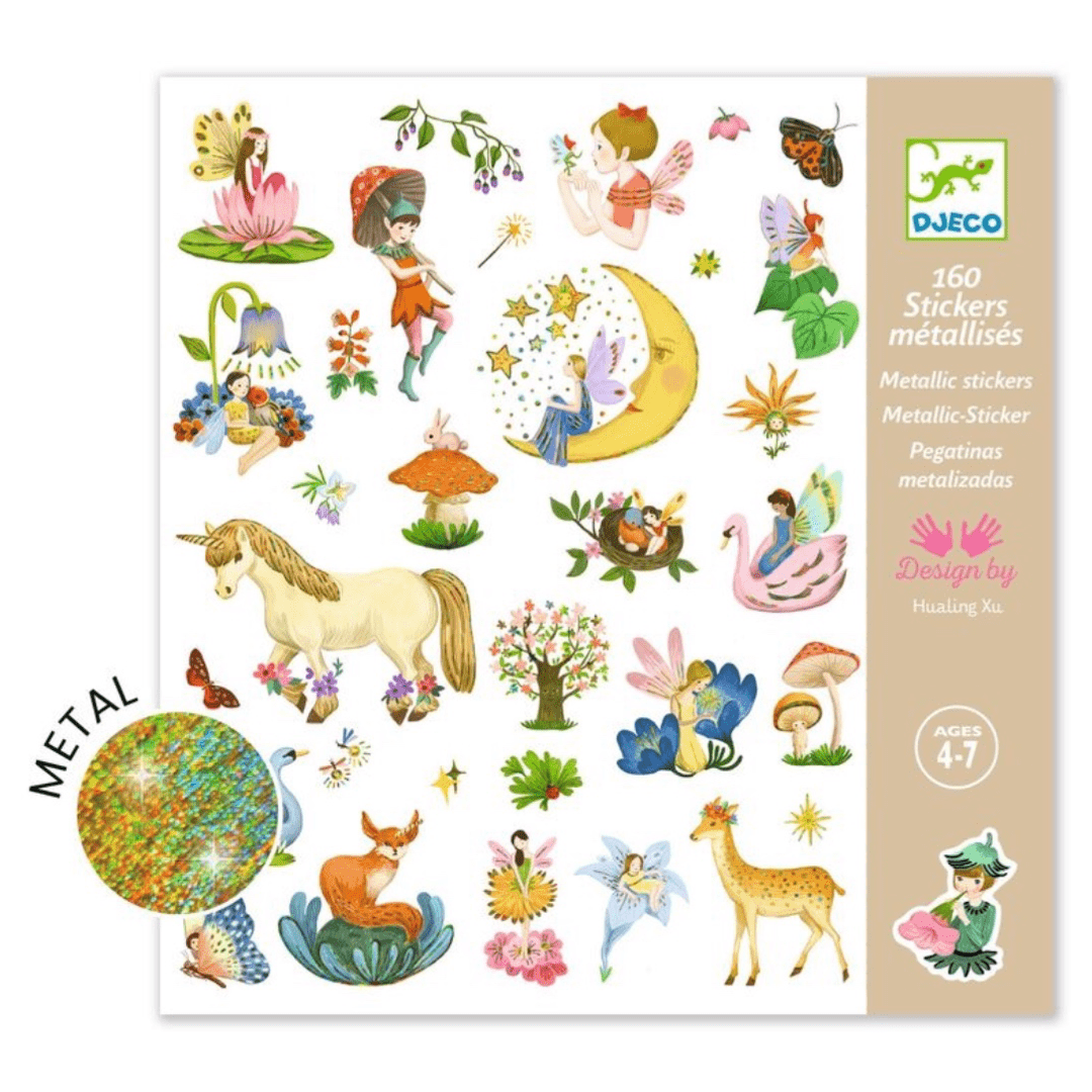 Djeco 4 Plus 160 Metallic Stickers - Fantasy