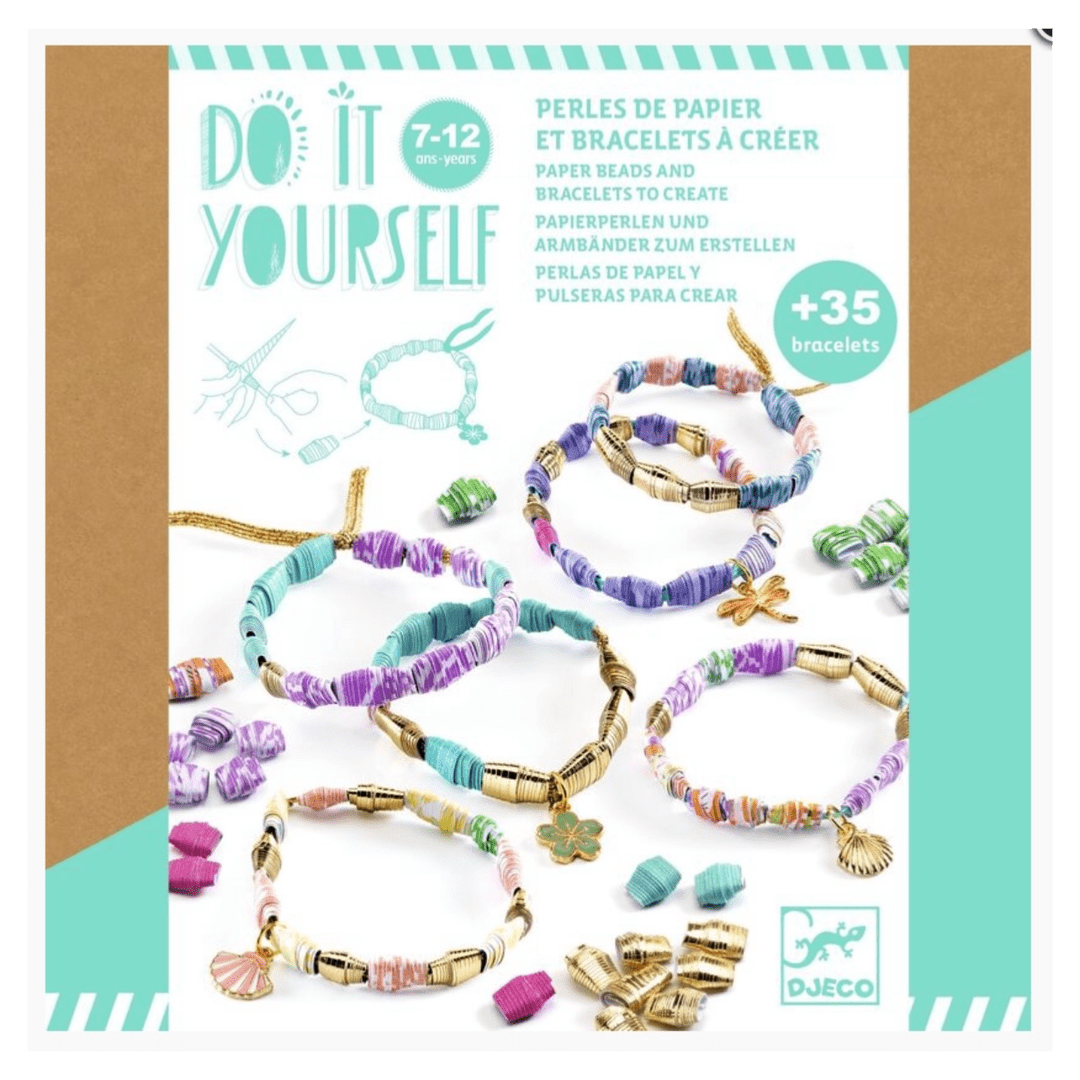 Djeco 7 Plus Do It Yourself - Paper Beads and Bracelets Pastels