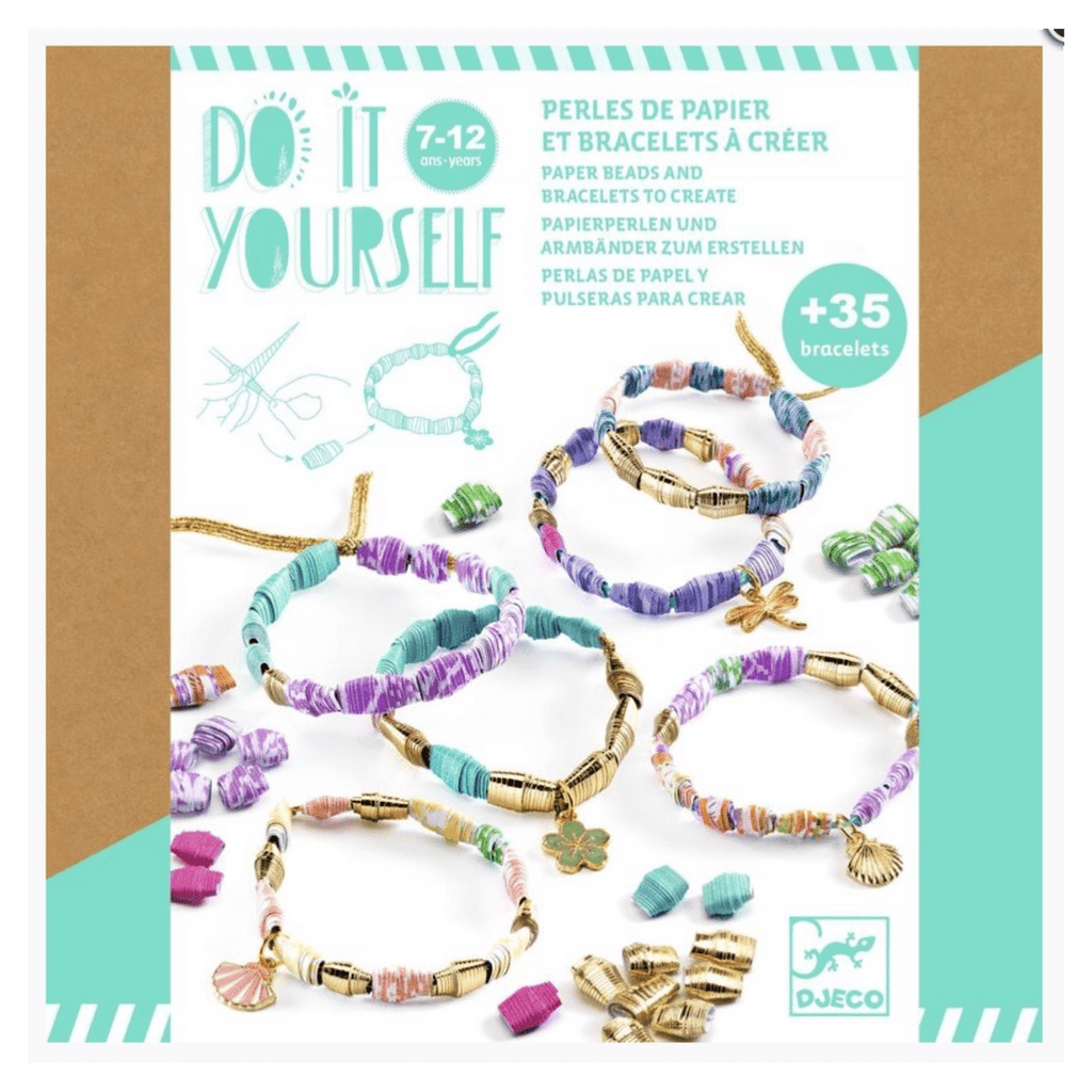 Djeco 7 Plus Do It Yourself - Paper Beads and Bracelets Pastels
