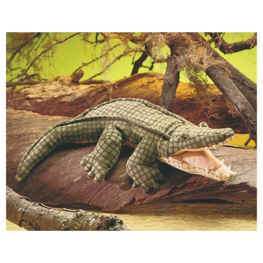 Folkmanis 3 Plus Hand Puppet - Reptile - Green Alligator