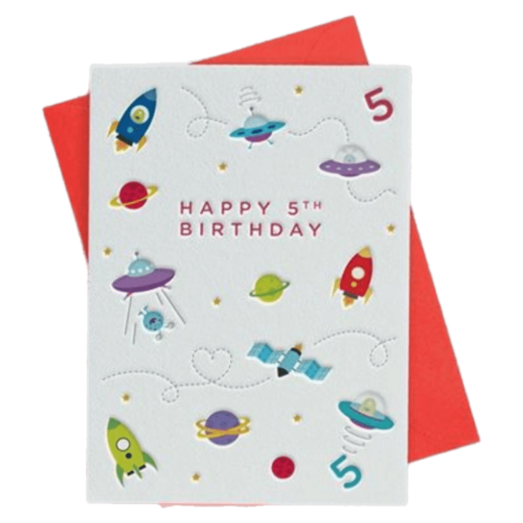 Heyyy Ltd 5 Plus Greeting Card - Age 5 Space