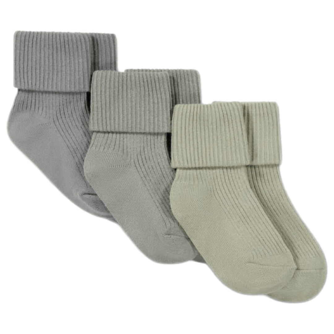 Jamie Kay 0-3 Months to 4-6 Years 3 Pack Rib Sock - Sage/Moss/Clay