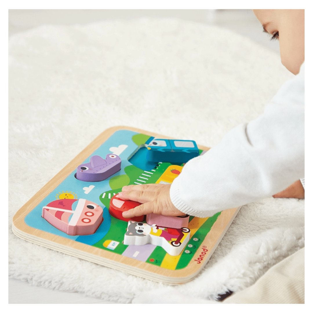 Janod 18 Months Plus Chunky Puzzle Vehicles