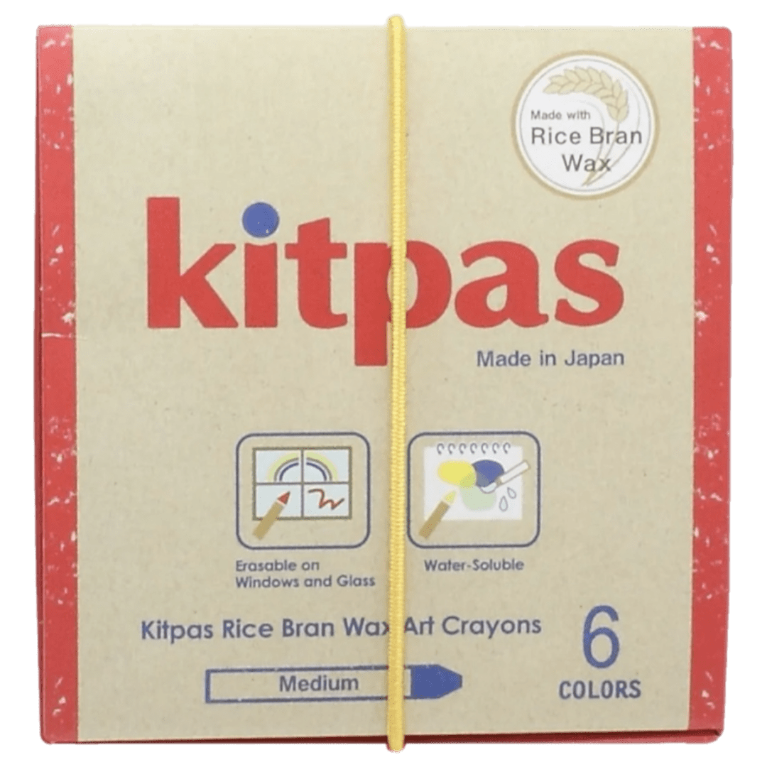Kitpas 3 Plus Medium Stick Rice Wax Crayons 6 Colours