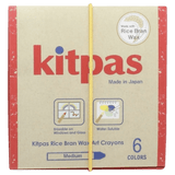 Kitpas 3 Plus Medium Stick Rice Wax Crayons 6 Colours