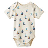 Nature Baby 0-3 Months to 1 Year 0-3M Short Sleeve Bodysuit - Regatta
