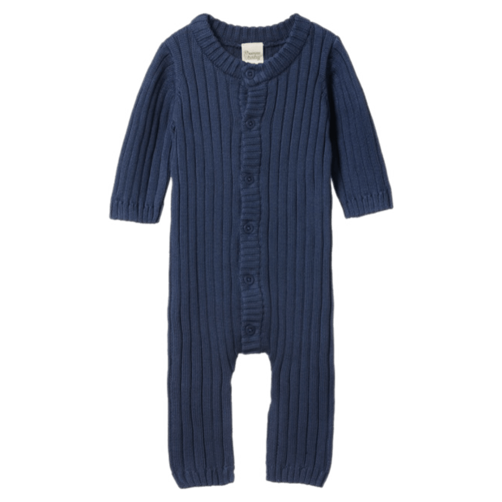 Nature Baby 0-3 Months to 1 Year Lou Suit - Vintage Indigo