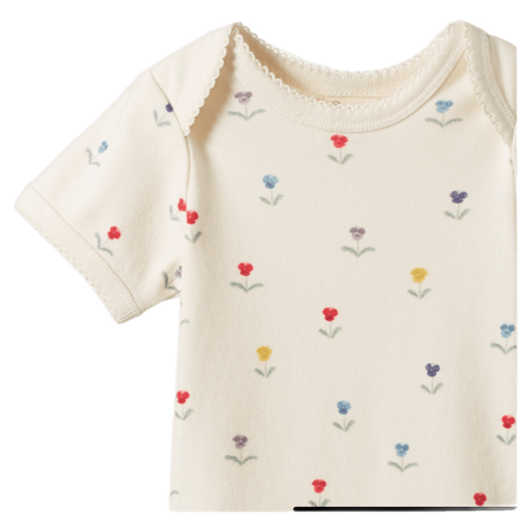 Nature Baby 0-3 Months to 1 Year Short Sleeve Bodysuit - Delphine