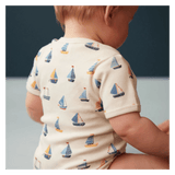 Nature Baby 0-3 Months to 1 Year Short Sleeve Bodysuit - Regatta