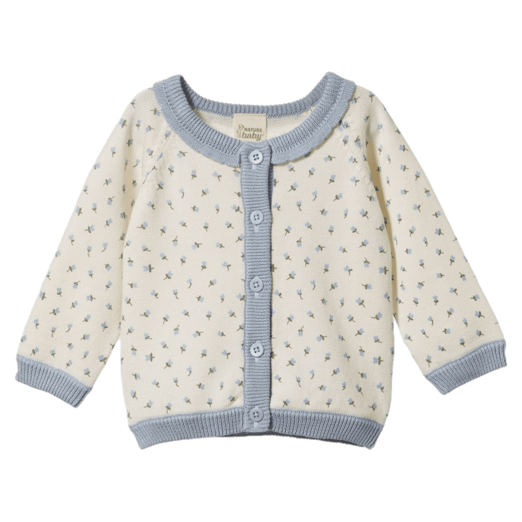 Nature Baby 0-3 Months to 5 Years Piper Cardigan - Blue Tulip