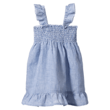 Nature Baby 6-12 Months to 5 Years 6-12M Gala Dress Linen - Blue Stripe