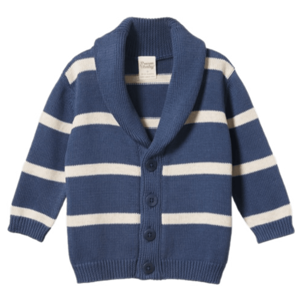 Nature Baby 6-12 Months to 5 Years Benji Jacket - Vintage Indigo/Oatmeal Marl Stripe