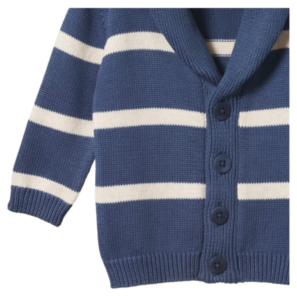 Nature Baby 6-12 Months to 5 Years Benji Jacket - Vintage Indigo/Oatmeal Marl Stripe