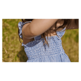 Nature Baby 6-12 Months to 5 Years Gala Dress Linen - Blue Stripe