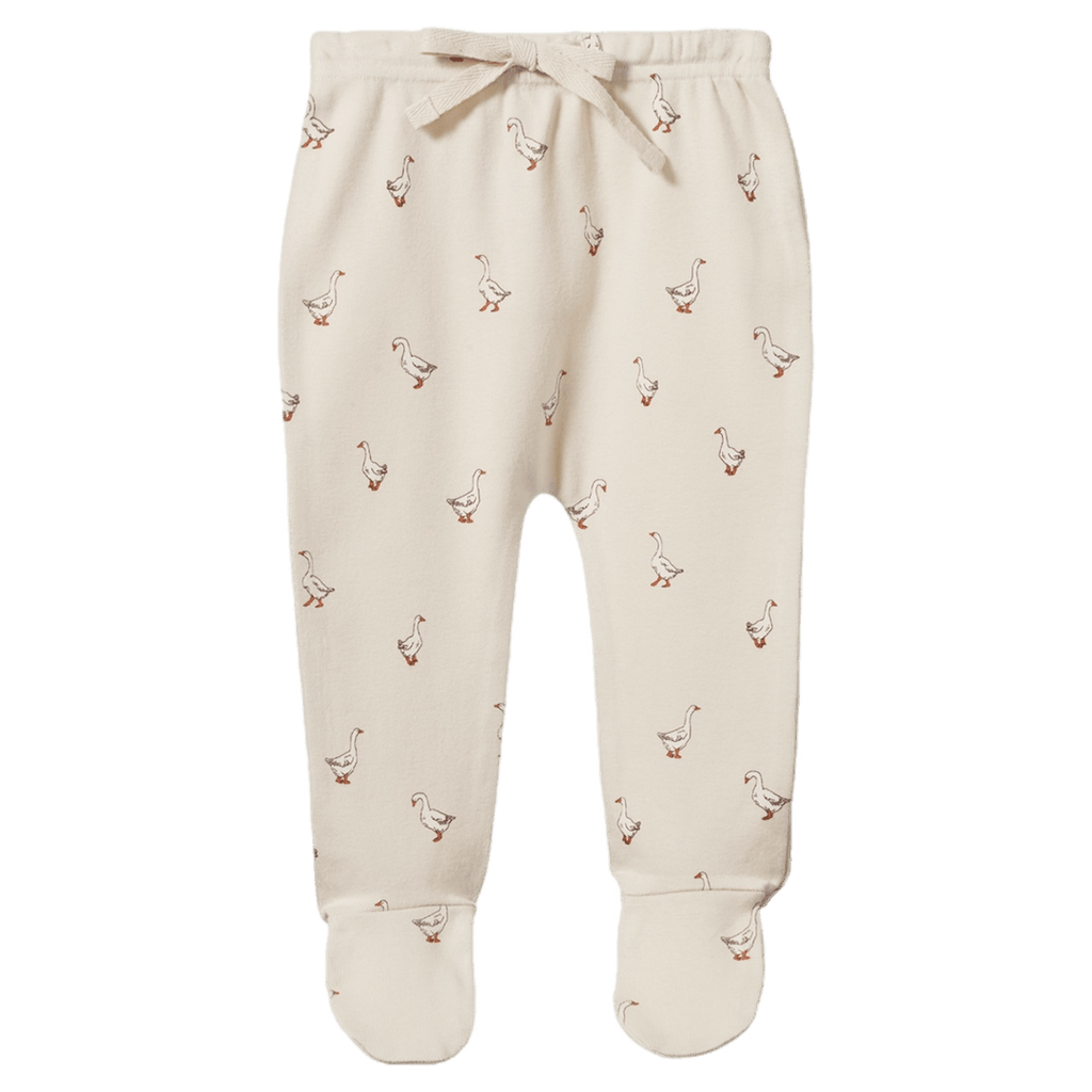 Nature Baby Newborn to 6-12 Months Footed Rompers - Goosey