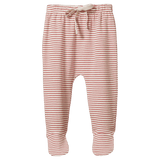 Nature Baby Newborn to 6-12 Months NB Footed Rompers - Red Pinstripe