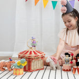Olli Ella 3 Plus Circus Tent Basket - Red & Straw, Medium
