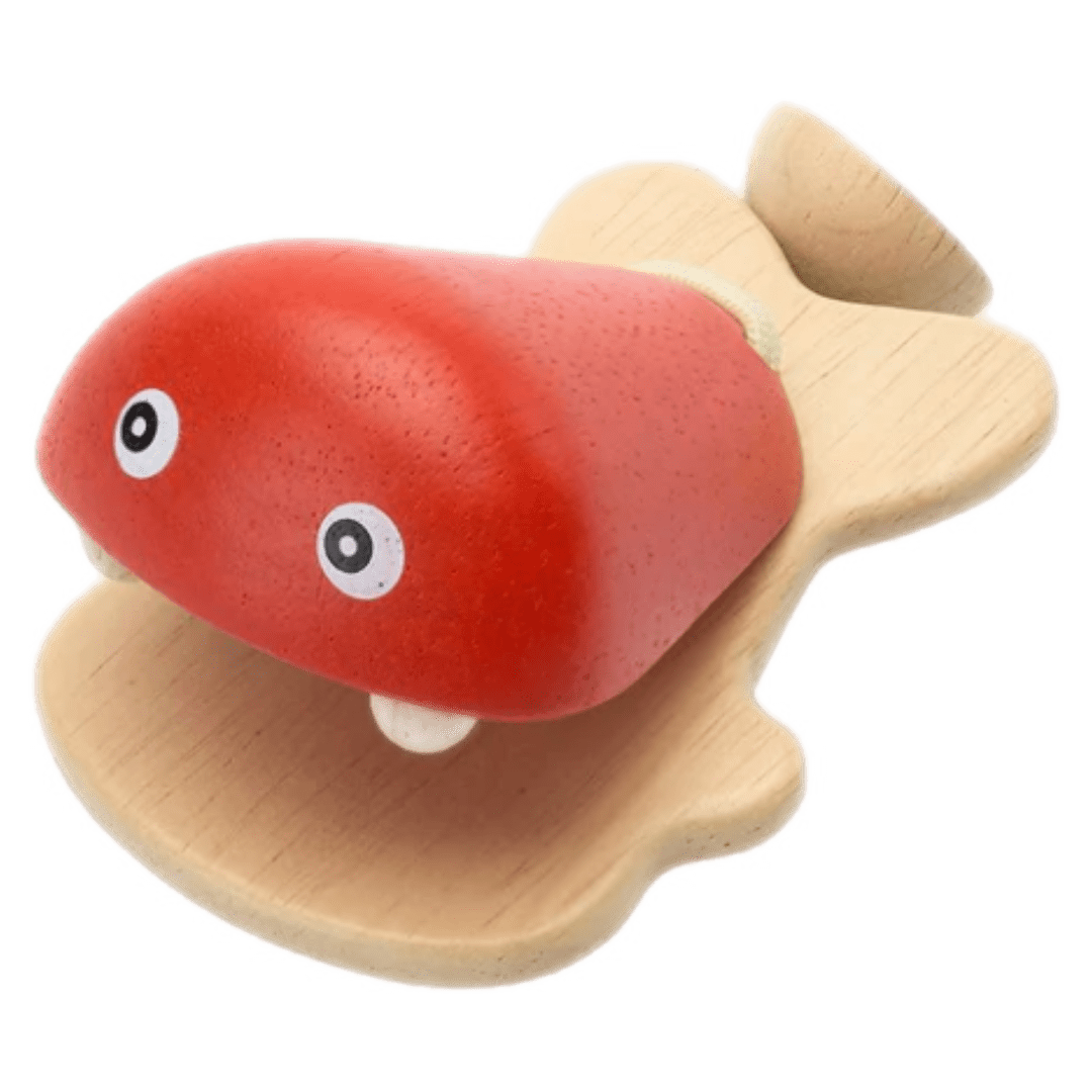 Plan Toys 12 Months Plus Fish Castanet Orange