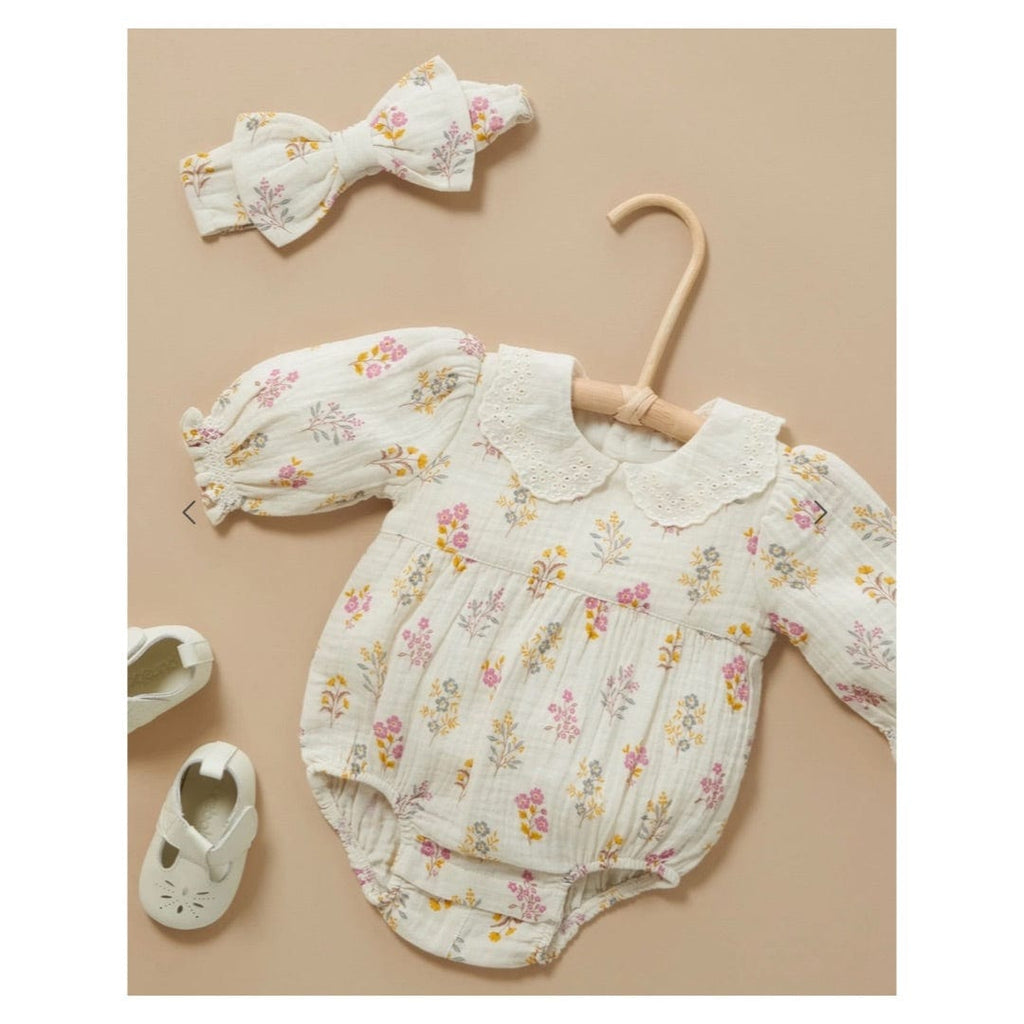 Pure Baby 0-3 Months to 2 Years Crinkle Cotton Bodysuit - Posie Floral