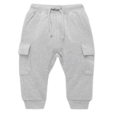 Pure Baby 0-3 Months to 5 Years Cargo Trackpants - Grey Marle
