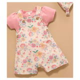 Pure Baby 0-3 Months to 5 Years Floral Linen Blend Overall Set - Mexican Floral