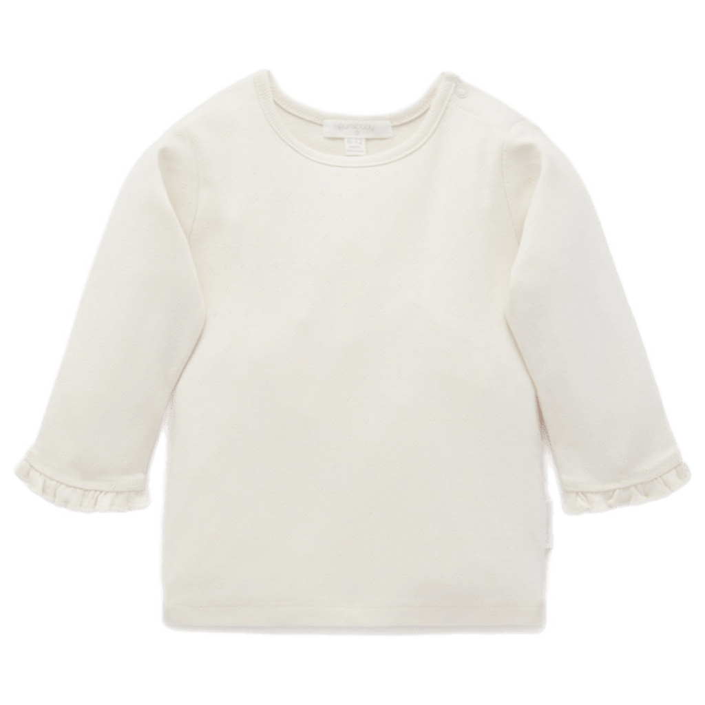 Pure Baby 0-3 Months to 5 Years Pointelle Rib Layering Top - Cloud