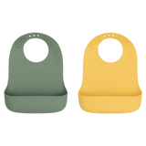 We Might Be Tiny 6 Months Plus Catchie Bib - Sage & Yellow