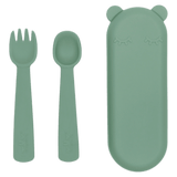 We Might Be Tiny 6 Months Plus Feedie Fork & Spoon Set - Sage