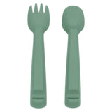We Might Be Tiny 6 Months Plus Feedie Fork & Spoon Set - Sage