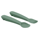 We Might Be Tiny 6 Months Plus Feedie Fork & Spoon Set - Sage