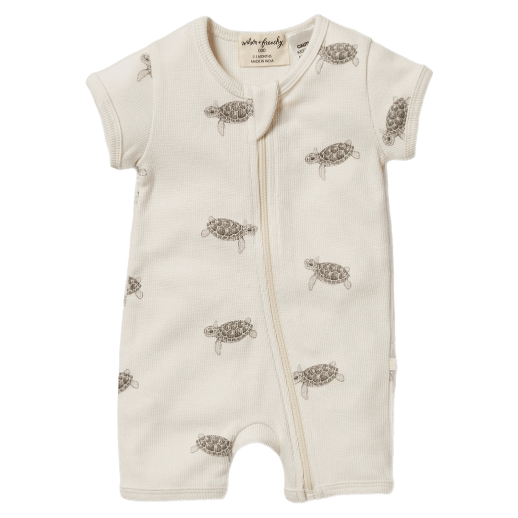 Wilson & Frenchy 0-3 Months to 12-18 Months Boyleg Zipsuit - Tiny Turtles