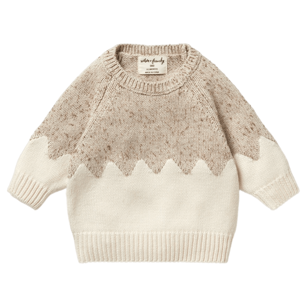 Wilson & Frenchy 0-3 Months to 18-24 Months Knitted Jacquard Jumper - Almond Fleck