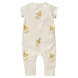Wilson & Frenchy 0-3 Months to 6-12 Months Short Sleeve Ruffle Zipsuit - Quack Quack