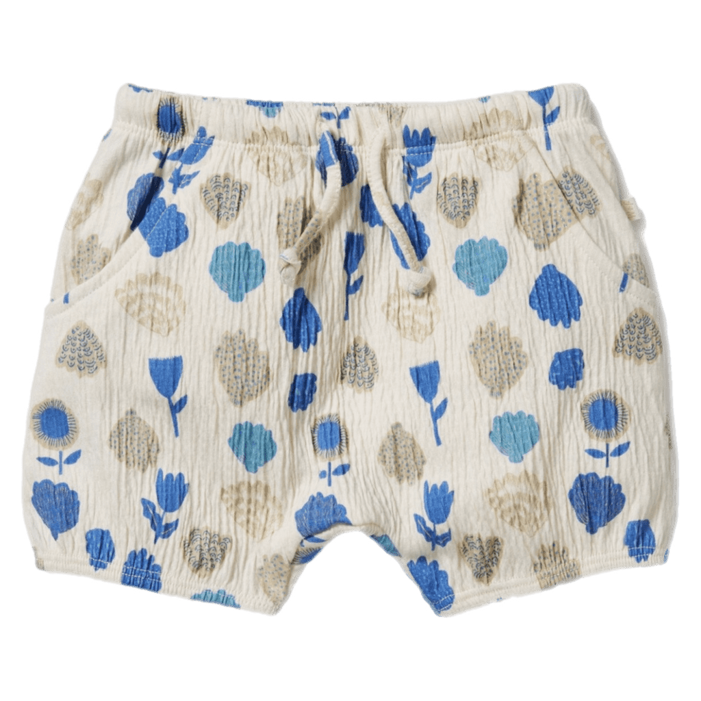 Wilson & Frenchy 3-6 Months to 18-24 Months Crinkle Bloomer Short - Ocean Breeze