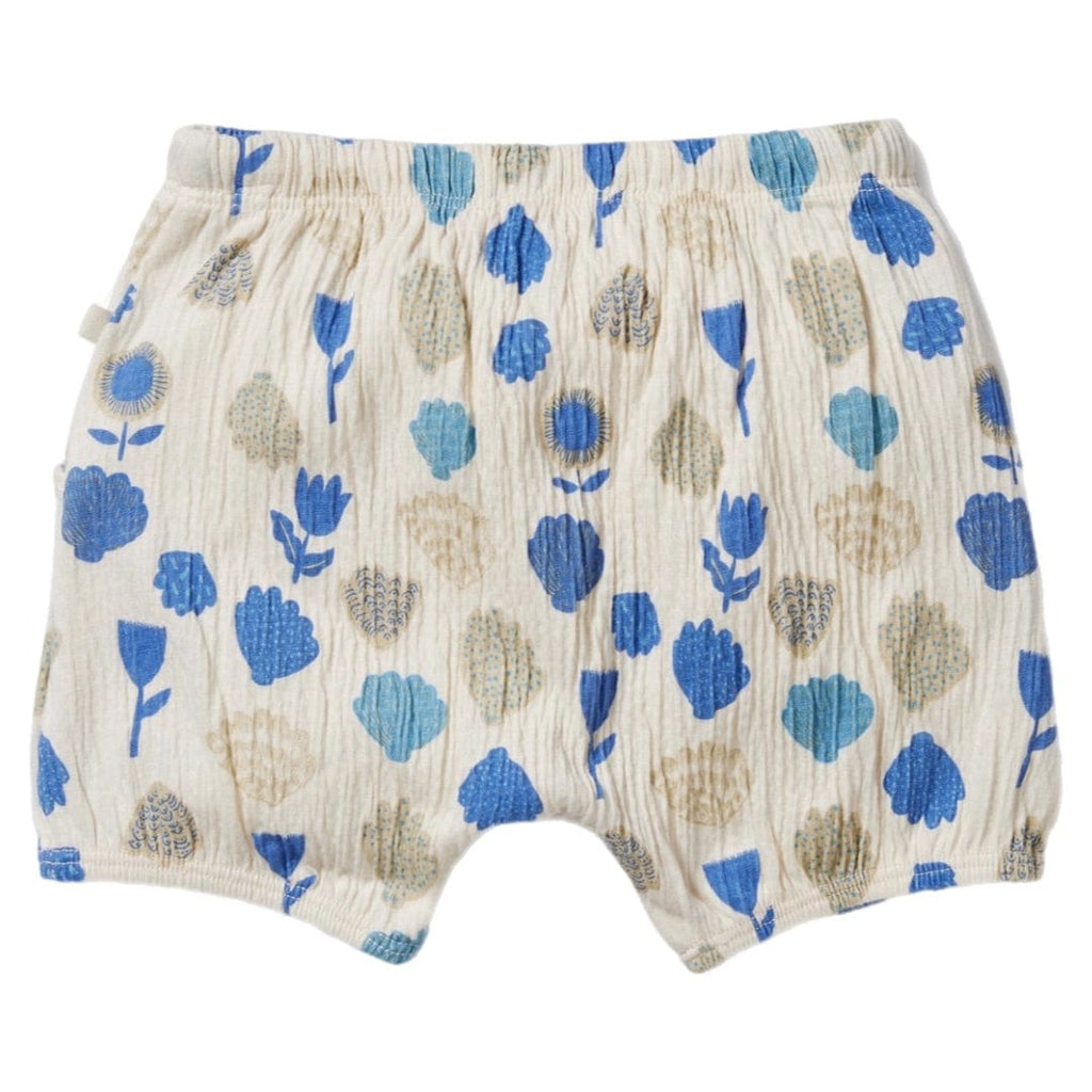 Wilson & Frenchy 3-6 Months to 18-24 Months Crinkle Bloomer Short - Ocean Breeze