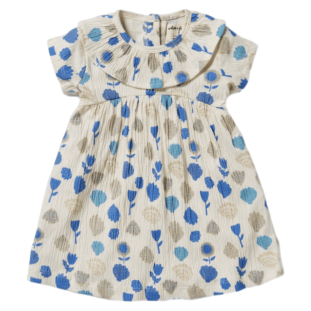 Wilson & Frenchy 6-12 Months to 5 Years Crinkle Ruffle Dress - Ocean Breeze