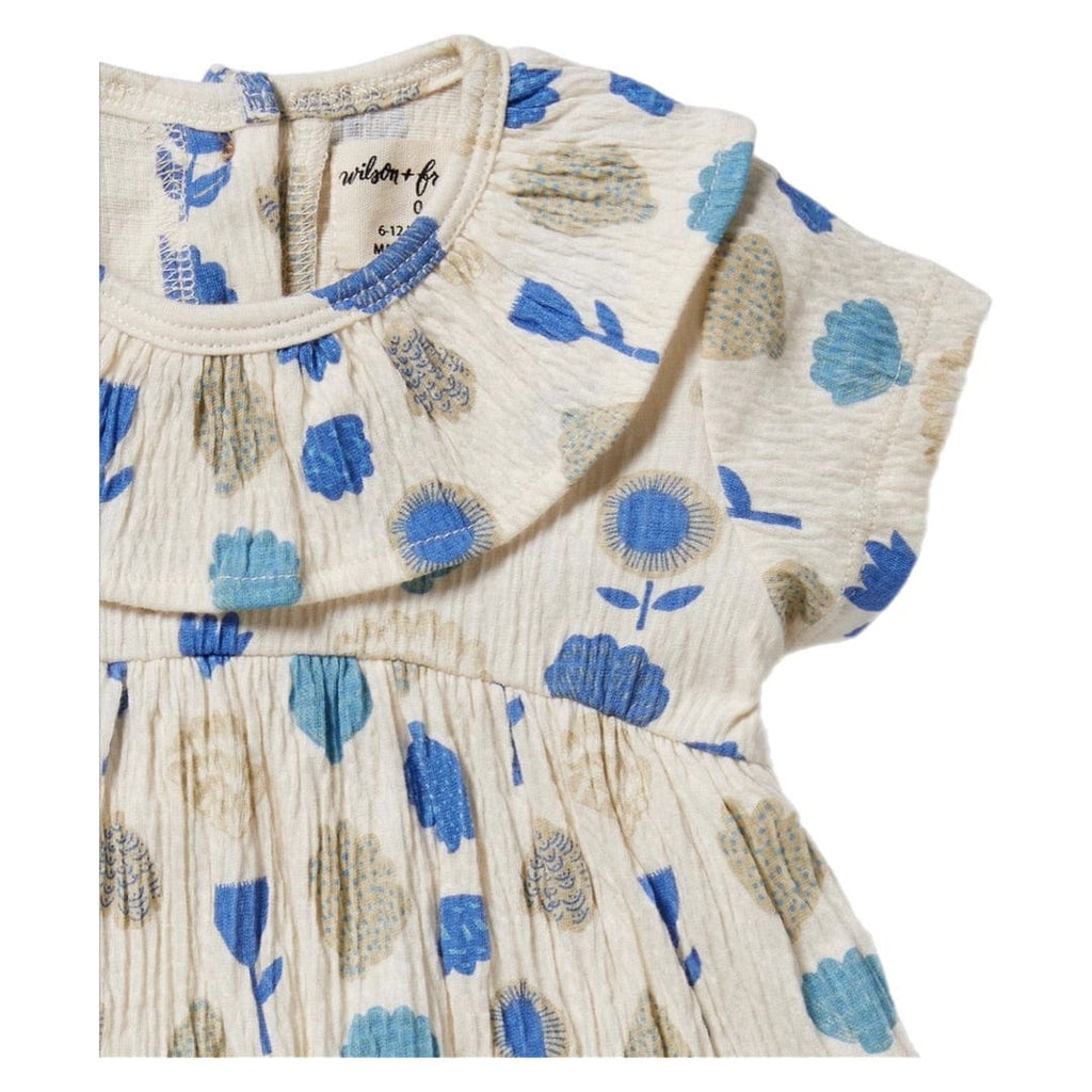 Wilson & Frenchy 6-12 Months to 5 Years Crinkle Ruffle Dress - Ocean Breeze