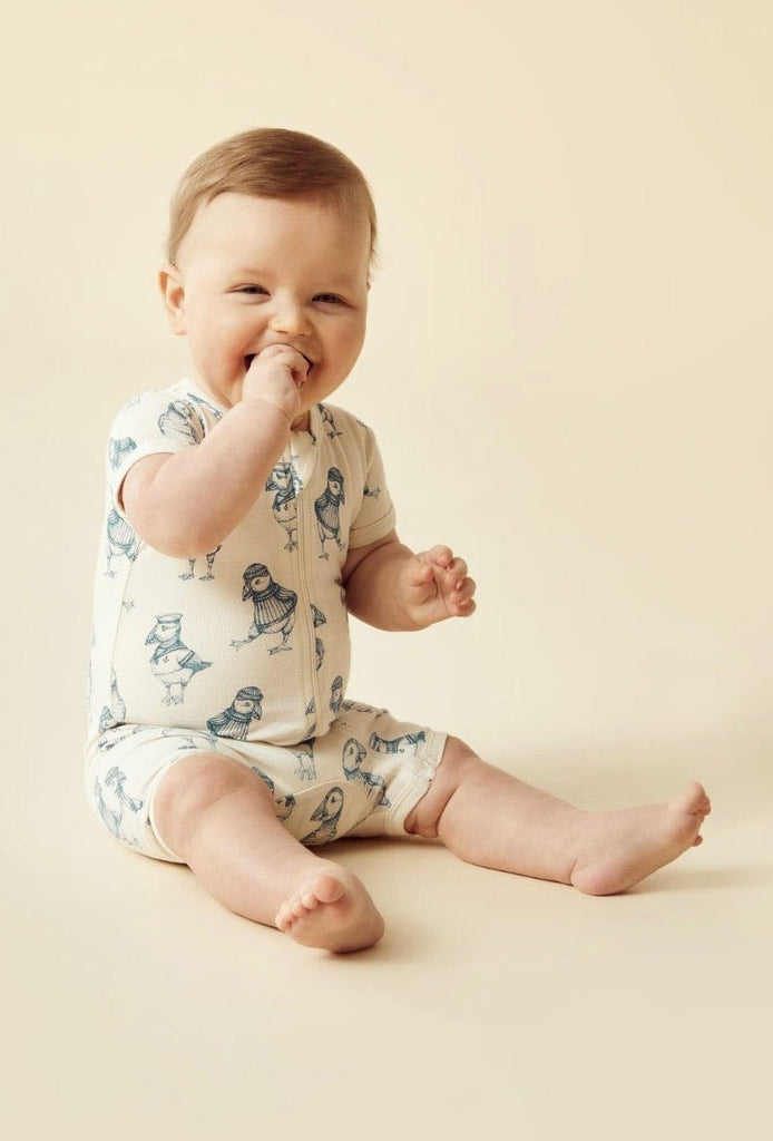 Wilson & Frenchy Newborn to 12-18 Months Boyleg Zipsuit - Petit Puffin