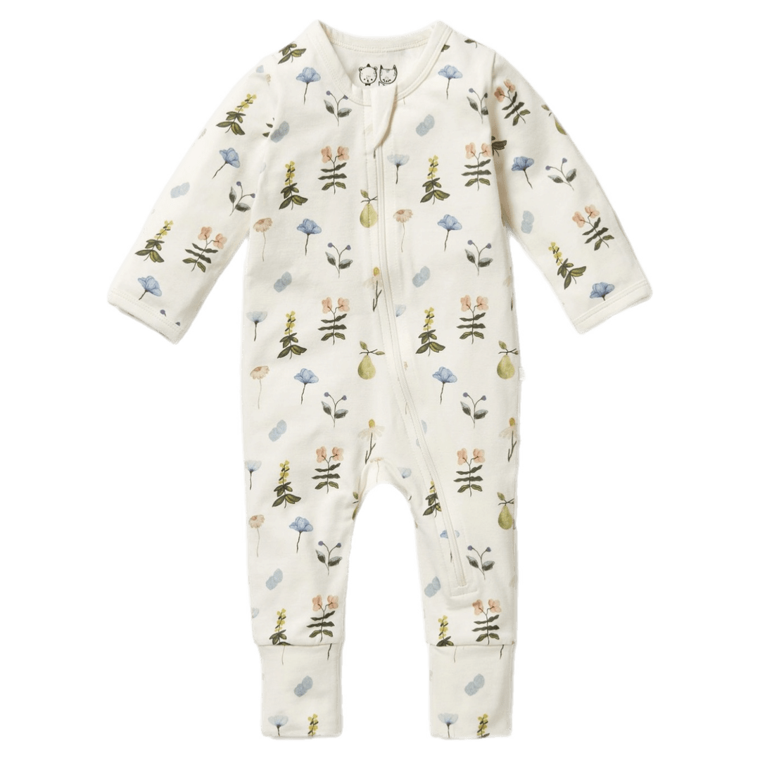 Wilson & Frenchy Newborn to 6-12 Months Zipsuit with Feet - Petit Garden