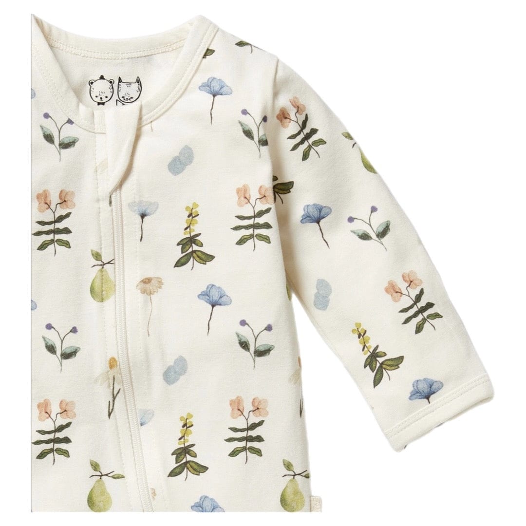 Wilson & Frenchy Newborn to 6-12 Months Zipsuit with Feet - Petit Garden