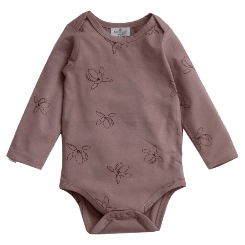 Burrow & Be 0-3 Months to 1 Yr Long Sleeve Bodysuit - Magnolia