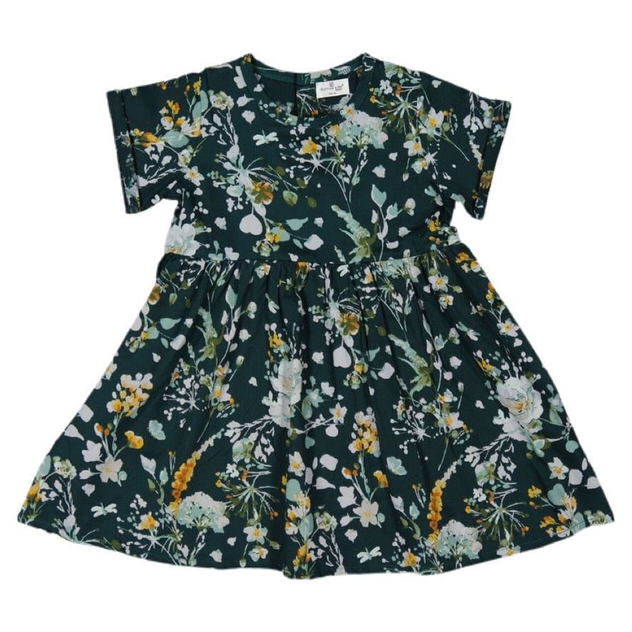 Burrow & Be 3-6 Months to 5Y Mila Dress - Green Spring Melody