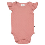 Burrow & Be Newborn to 1 Year Flutter Sleeve Pointelle Bodysuit - Dusk